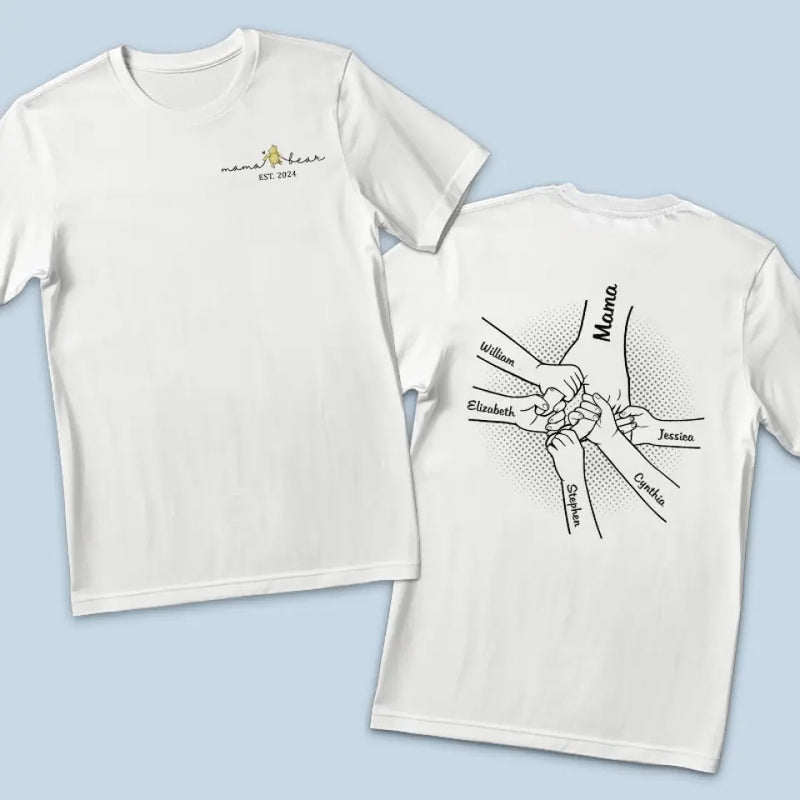 Motherhood Is The Greatest Thing - Family Personalized Custom Back And Front Printed Unisex T-shirt - Gift For Mom, Grandma