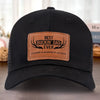 Best Buckin' Dad Ever - Family Personalized Custom Leather Patch Hat - Gift For Dad, Grandpa