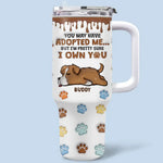 Dogs Fill Your Heart Without Trying - Dog Personalized Custom 3D Inflated Effect Printed 40 Oz Stainless Steel Tumbler With Handle - Gift For Dog Lovers, Pet Owners