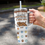Dogs Fill Your Heart Without Trying - Dog Personalized Custom 3D Inflated Effect Printed 40 Oz Stainless Steel Tumbler With Handle - Gift For Dog Lovers, Pet Owners