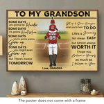 Custom Name Baseball Gifts for Grandson - Personalized Poster