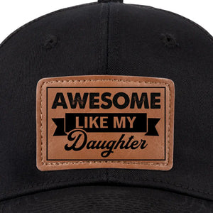 Génial comme ma fille - Chapeau familial en cuir avec patch - Cadeau pour papa