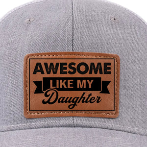 Génial comme ma fille - Chapeau familial en cuir avec patch - Cadeau pour papa