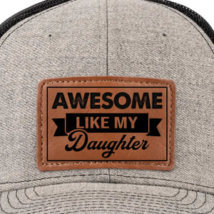 Génial comme ma fille - Chapeau familial en cuir avec patch - Cadeau pour papa