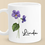 Custom Name Purple Violet Flower Gift - Personalized Mugs