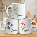 Custom Name Purple Violet Flower Gift - Personalized Mugs