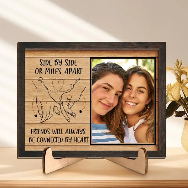 Personalized - Layered Wooden Plaque With Stand - Side By Side Or Miles