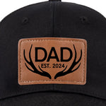 Love Begins And Ends With A Dad - Family Leather Patch Hat - Gift For Dad