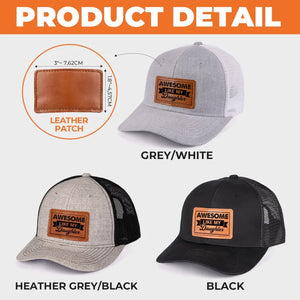 Génial comme ma fille - Chapeau familial en cuir avec patch - Cadeau pour papa