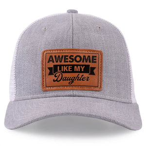Génial comme ma fille - Chapeau familial en cuir avec patch - Cadeau pour papa