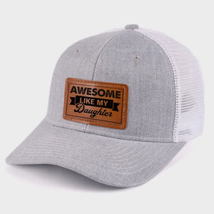 Génial comme ma fille - Chapeau familial en cuir avec patch - Cadeau pour papa