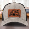 I Keep All My Dad Jokes In A Dad A Base - Family Leather Patch Hat - Gift For Dad, Grandpa
