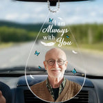 Custom Photo In Our Hearts You Remain - Memorial Personalized Custom Car Ornament - Acrylic Custom Shaped - Sympathy Gift For Family