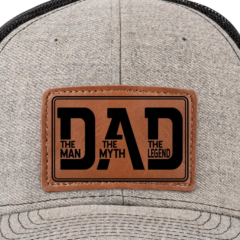 A Father’s Love Is Eternal - Family Leather Patch Hat - Gift For Dad