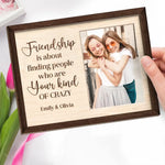 Custom Photo Friends Make The World Beautiful - Bestie Personalized Custom 2-Layered Wooden Plaque With Stand - Gift For Best Friends, BFF