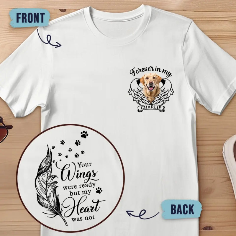 Custom Photo Never Walk Alone - Memorial Personalized Custom Back And Front Printed Unisex T-shirt - Sympathy Gift For Pet Owners, Pet Lovers