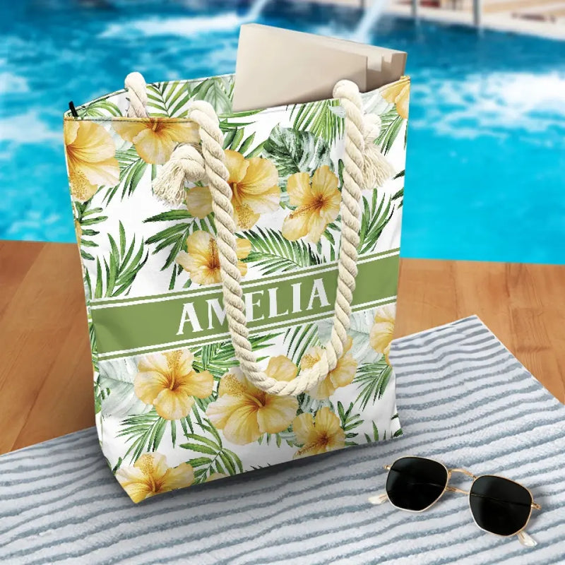 It's Summer Time - Bestie Personalized Custom Beach Bag - Summer Vacation Gift For Best Friends, BFF, Sisters