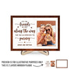 Custom Photo It's The Friends We Meet Along The Way - Bestie Personalized Custom 2-Layered Wooden Plaque With Stand - Gift For Best Friends, BFF, Sisters