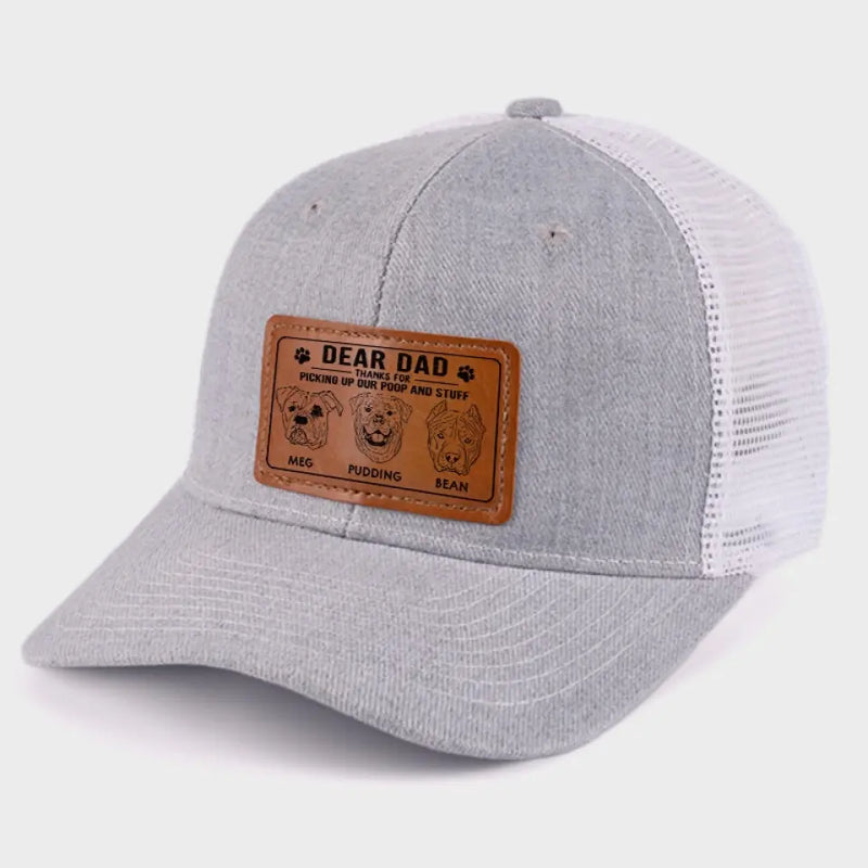 Your Loyal Pup Is Forever Grateful - Dog Personalized Custom Leather Patch Hat - Gift For Dad, Dog Lovers