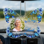 Custom Photo Memorial Butterfly Gifts - Personalized Car Ornament