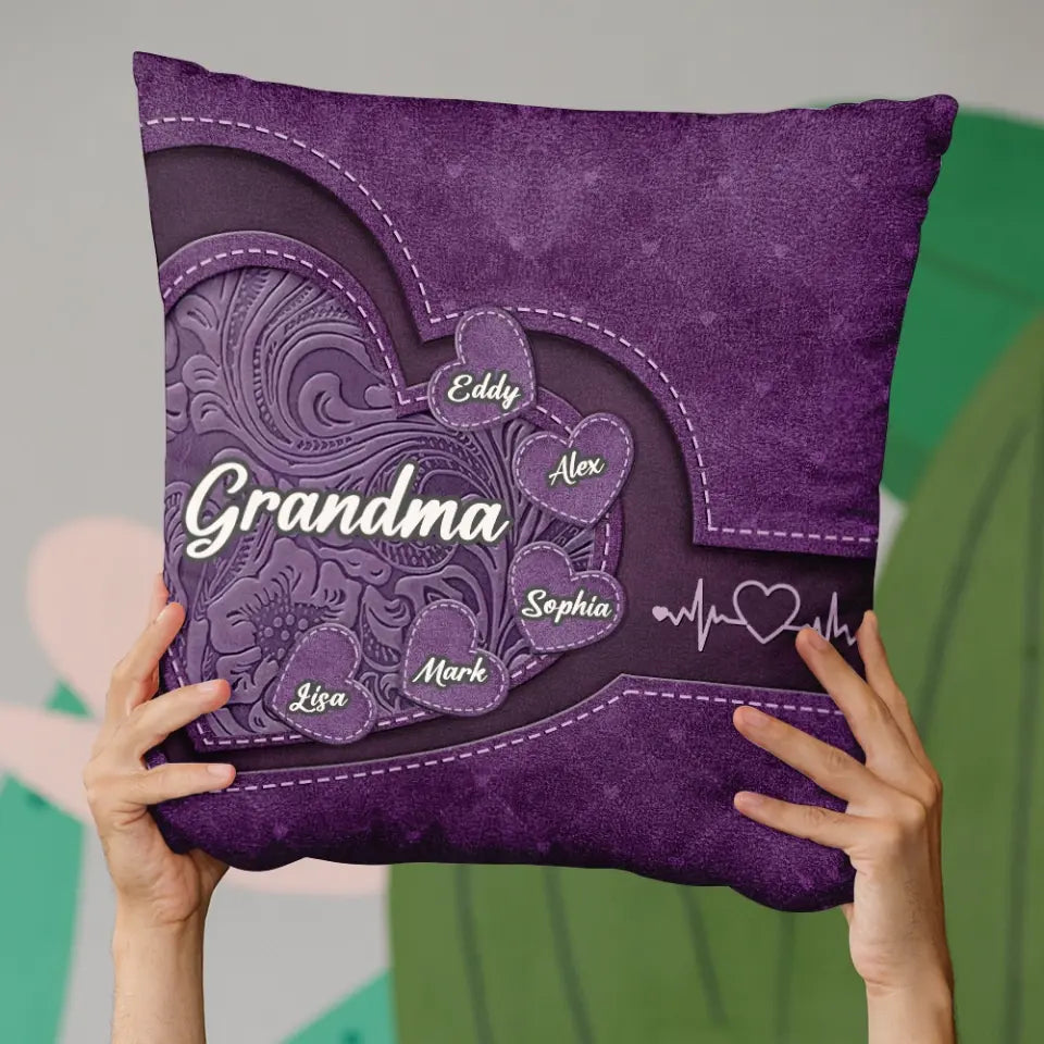 Grandmas Are Moms With Lots Of Practice - Family Personalized Custom Pillow - Gift For Mom, Grandma