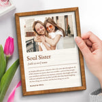 Custom Photo Soul Sister - Bestie Personalized Custom 2-Layered Wooden Plaque With Stand - Gift For Sisters, Best Friends, BFF