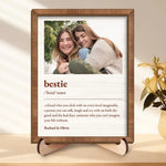 Custom Photo Best Friend Gifts for Besties - Personalized Wooden Plaque