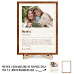 Custom Photo Best Friend Gifts for Besties - Personalized Wooden Plaque