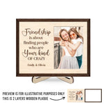 Custom Photo Friends Make The World Beautiful - Bestie Personalized Custom 2-Layered Wooden Plaque With Stand - Gift For Best Friends, BFF