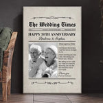 Custom Photo The Wedding Times - Couple Personalized Custom Vertical Canvas - Gift For Husband Wife, Anniversary