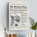 Custom Photo The Wedding Times - Couple Personalized Custom Vertical Canvas - Gift For Husband Wife, Anniversary