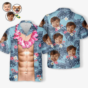 Custom Photo Ocean Air, Salty Hair - Family Personalized Custom Unisex Tropical Hawaiian Aloha Shirt - Summer Vacation Gift, Gift For Family Members