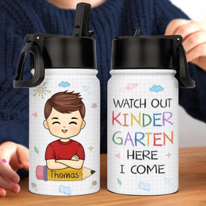 Watch Out First Grade, Here I Come! - Personalized Custom Kid Water Bottle - Back To School Gift For Kid, Grandkid