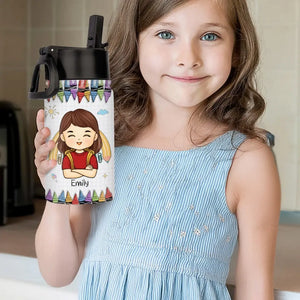 I'm Ready To Crush Second Grade - Personalized Custom Kid Water Bottle - Back To School Gift For Kid, Grandkid