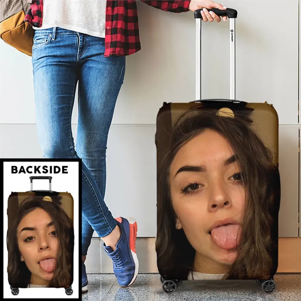 Photo personnalisée : tout ce dont vous avez besoin, c'est d'amour et d'un passeport - Housse de bagage personnalisée pour voyage - Cadeau pour les vacances d'été, cadeau pour les amateurs de voyages d'aventure