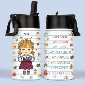 I Am Loved - Personalized Custom Kid Water Bottle - Back To School Gift For Kid, Grandkid