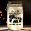 Camping Is Where The Adventure Begins - Camping Personalized Custom Mason Jar Light - Gift For Couple, Husband Wife, Camping Lovers