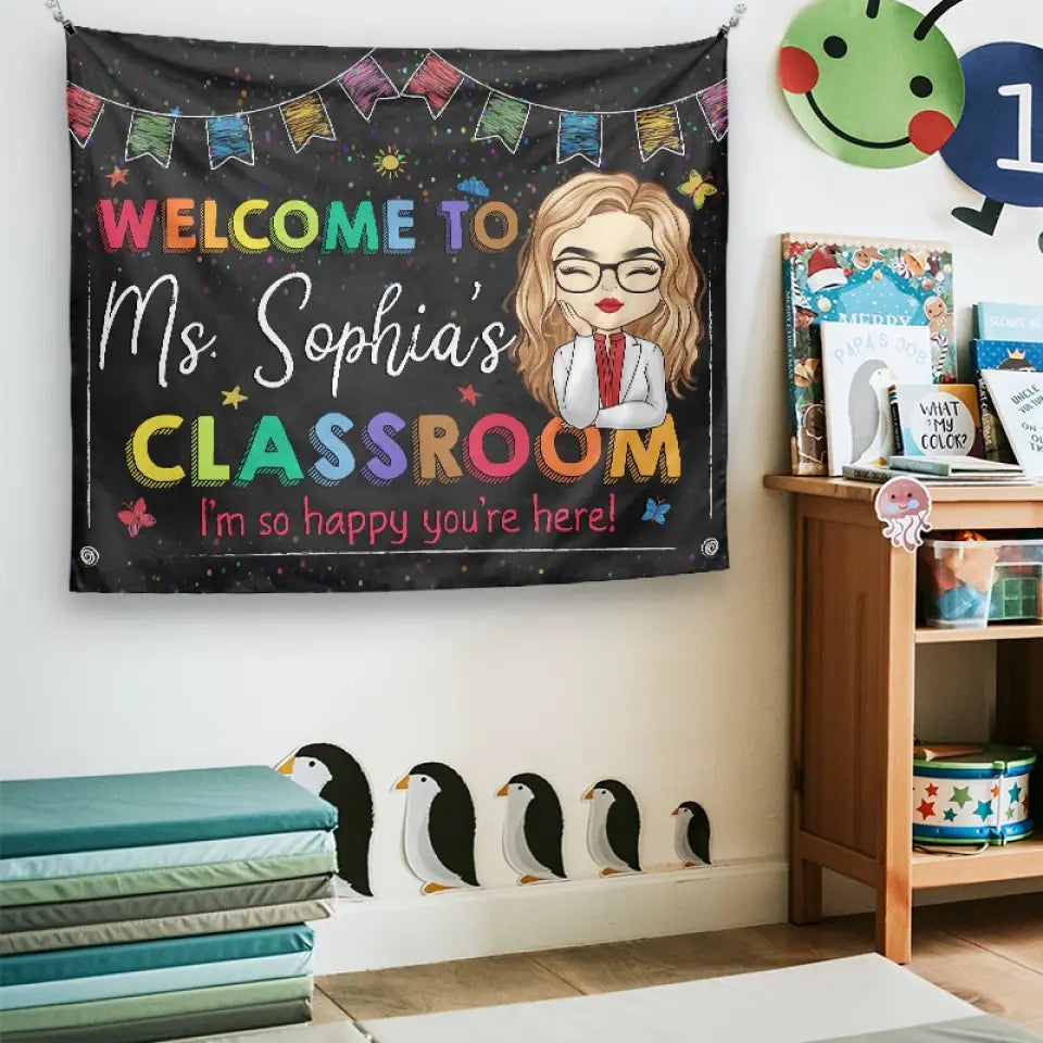 Welcom To My Classroom - Teacher Personalized Custom Tapestry - Gift For Teacher