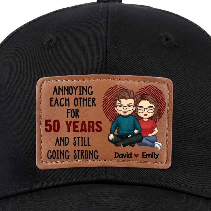Loving You Is The Most Precious Adventure I Know - Couple Personalized Custom Leather Patch Hat - Gift For Husband Wife, Anniversary