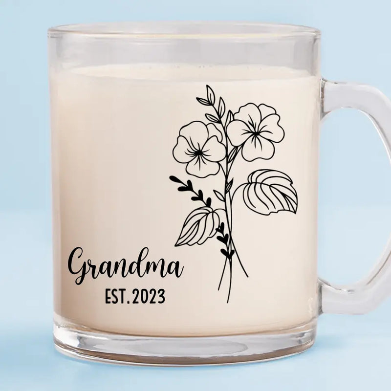 A Grandma Is Warm Hugs And Sweet Memories - Family Personalized Custom Glass Mug - Gift For Mom, Grandma