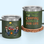 Custom Name Camping Couple Gifts - Personalized 14 Oz Tumbler With Handle