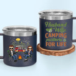 Custom Name Camping Couple Gifts - Personalized 14 Oz Tumbler With Handle