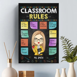 Without Teachers, Life Would Have No Class - Teacher Personalized Custom Vertical Canvas - Gift For Teacher