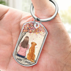 Leur présence chaleureuse et leur compagnie nous manqueront profondément - Porte-clés personnalisé commémoratif - Cadeau de sympathie pour les propriétaires d'animaux de compagnie, les amoureux des animaux