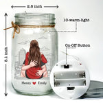Custom Name Romantic Couple Gifts - Personalized Mason Jar Light
