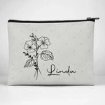 Flowers Are Love’s Truest Language - Bestie Personalized Custom Cosmetic Bag - Wedding Gift, Bridesmaid Gift For Best Friends, BFF, Sisters