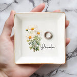 Where Flowers Bloom So Does Hope - Bestie Personalized Custom Jewelry Dish - Gift For Best Friends, BFF, Sisters