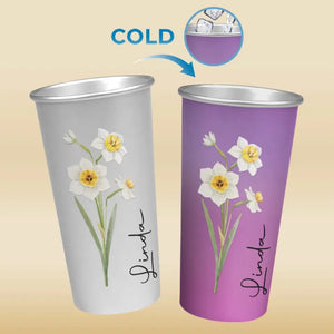 La plus belle fleur du jardin - Tasse personnalisée en aluminium à changement de couleur - Cadeau pour vous-même, vos meilleurs amis, vos meilleures amies, vos sœurs