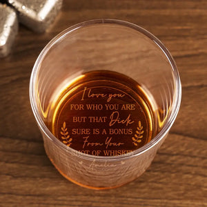 I Love You For Who You Are - Couple Personalized Custom Whiskey Glass - Gift For Husband Wife, Anniversary