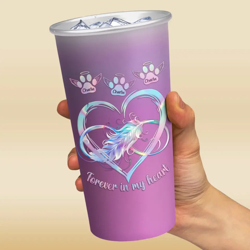 Forever In My Heart - Memorial Personalized Custom Aluminum Changing Color Cup - Sympathy Gift For Pet Owners, Pet Lovers